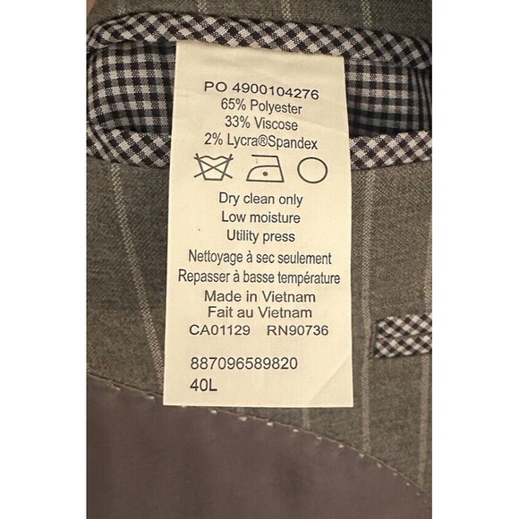 NWT Men’s Chaps Ralph Lauren Gray Pinstriped Suit Jacket, 40L. - Picture 5 of 5